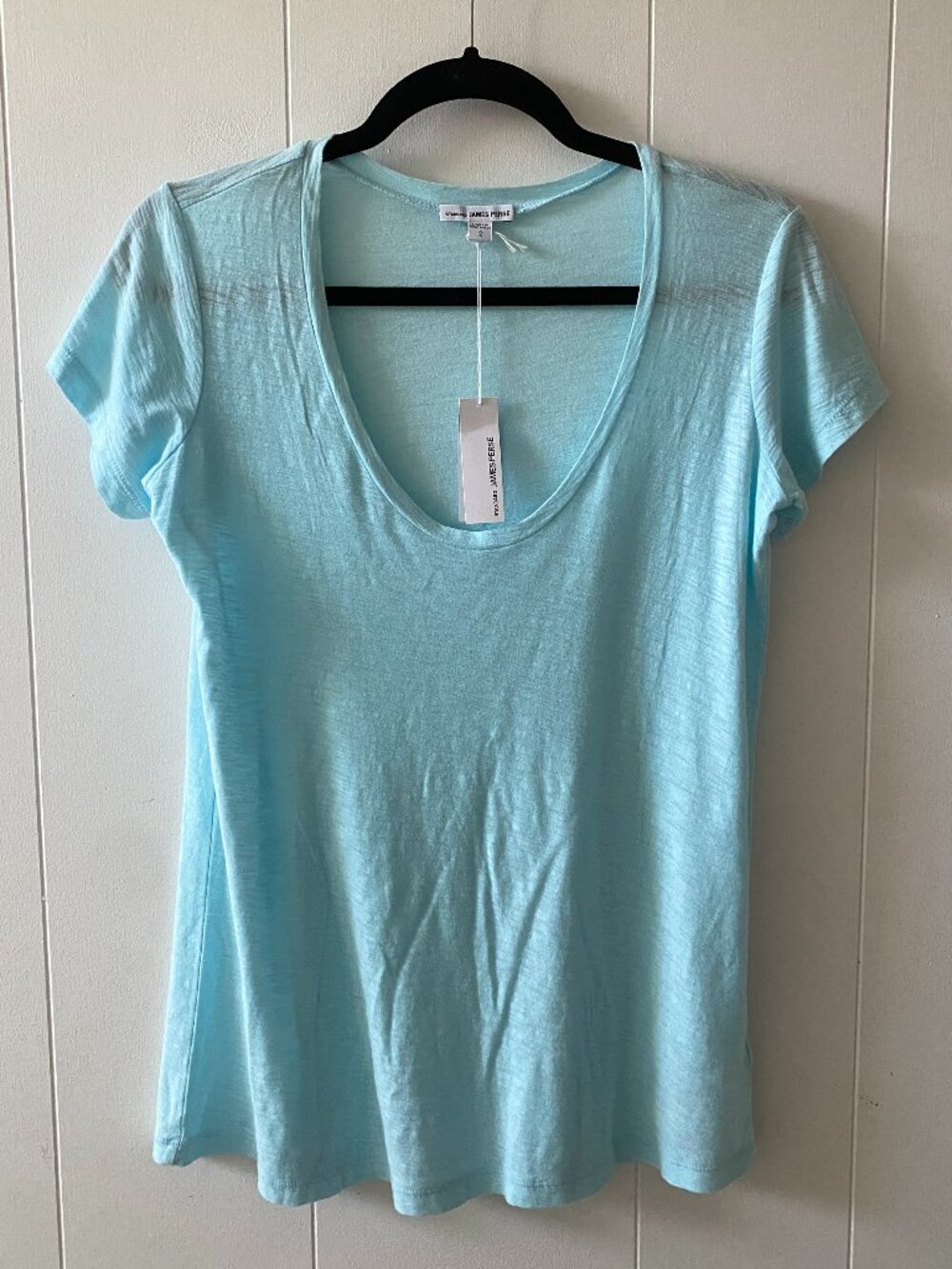 James Perse, Sz Med/2, Aqua Blue, Super Soft Slub Cotton Modal Tee Shirt